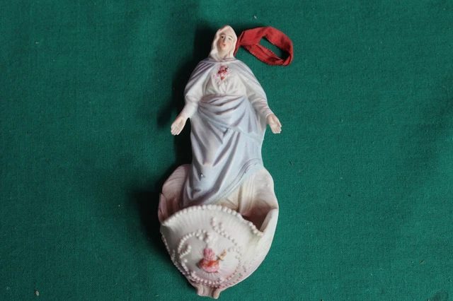 L68- Acquasantiera  Epoca Madonna- Holy  Water -Sacro  Reliquia  Santino Ex Voto