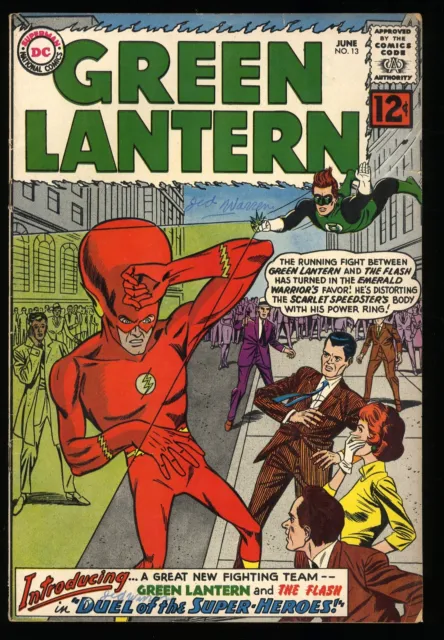 Green Lantern #13 VG/FN 5.0 Flash! Gil Kane/Joe Giella Cover! DC Comics 1962