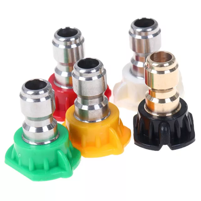 5pcs High Pressure Washer Spray Nozzle Quick Nozzle Tips 1/4 Quick Connect tBFE