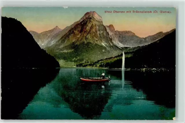 10588813 - Obersee Ruderboot Bruennelistock Glarus GL, Berge, Huetten & Natur