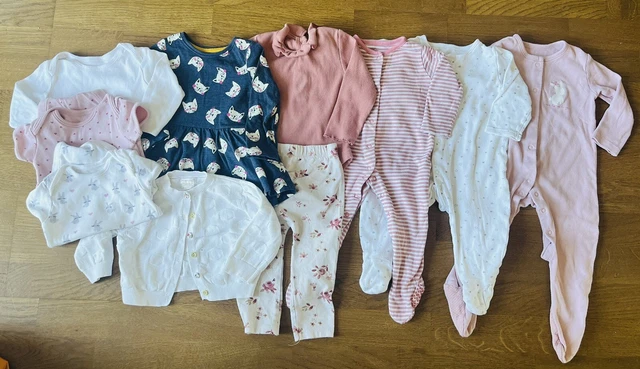 Pacchetto vestiti bambina età 9-12 mesi abito pantaloni cardi gilet bambino cresce