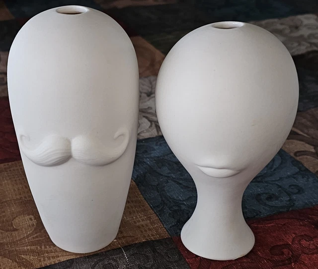 Jonathan Adler Set Of Two Muse Porcelain Vases ~ Salvador ~ Ships Out Fast Jonathan Adler Set Of Two Muse Porcelain Vases ~ Salvador ~ Ships Out Fast