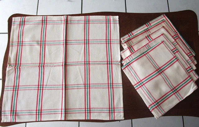 7) 7 Anciennes Superbes serviettes de table - Napkin