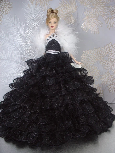 BARBIE DOLL RED CARPET ROBE DE BAL EVENING WEDDING DRESS 00022