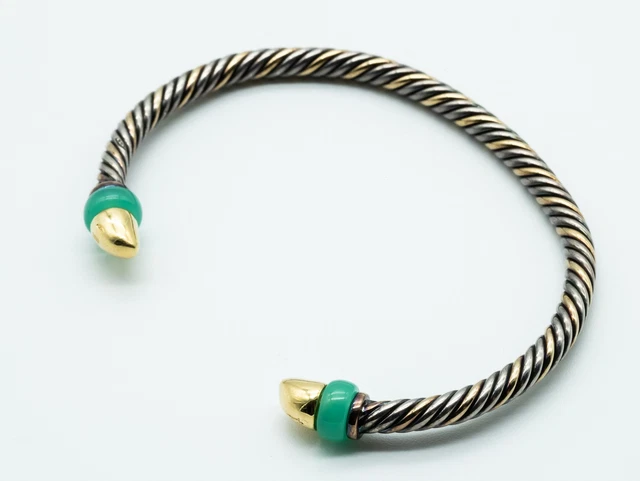 Bracelet Américain Torsadé En Acier Inoxydable - Style Perlé Avec Aigue-marine