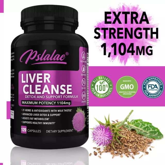 Liver Cleanse - Detox Supports Supplements, Liver Health - with Milk Thistle