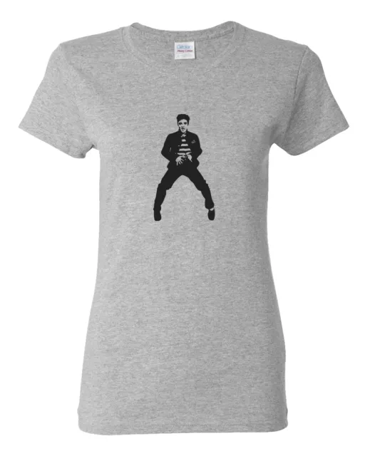 Elvis Jailhouse Rock Black Design Women's Grey T-Shirt