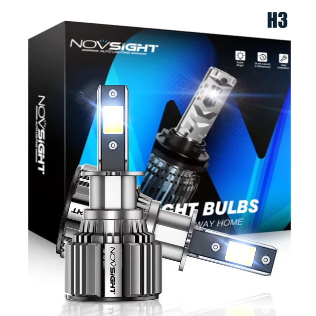 Fari LED NOVSIGHT 72W 15000LM 2x H3 nebbia fanale remoto/abbagliante bianco 6500K