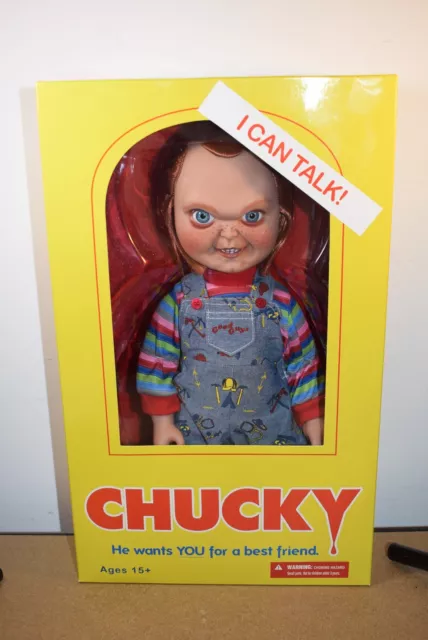 Mezco SNEERING CHUCKY CHILDS PLAY Good Guys 15" Talking Doll Cult Classic Horror