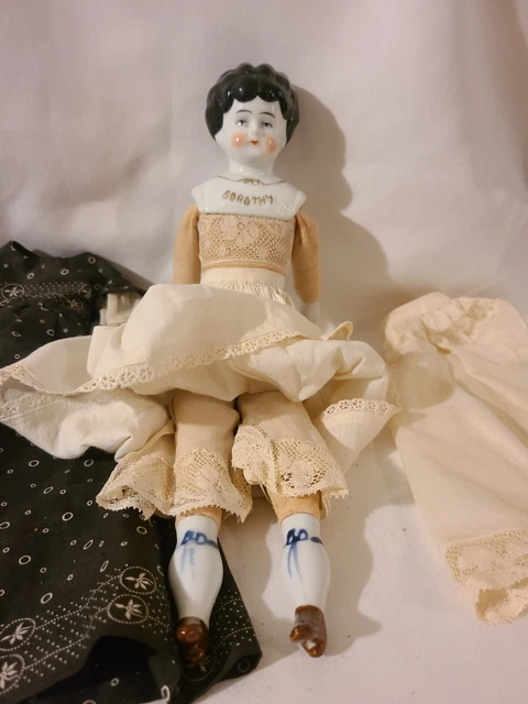 Antique 12 in. Bisque Doll Cloth Body Porcelain Limbs & Head  DOROTHY 19