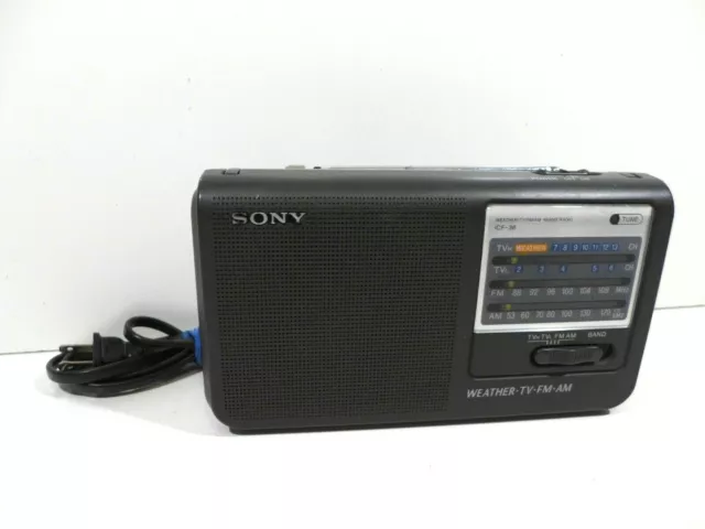 Sony Model ICF-36 AM/FM/TV Weather Portable 4 Band Radio Tested Works
