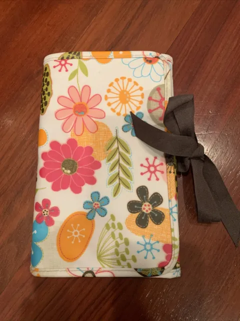 Thirty One Organizer Planner Fold and Go Floral Pink White