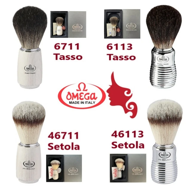 Omega Pennello barba Astuccio -Tasso - Setola- 6711 T- 6113 T- 46711 S- 46113 S