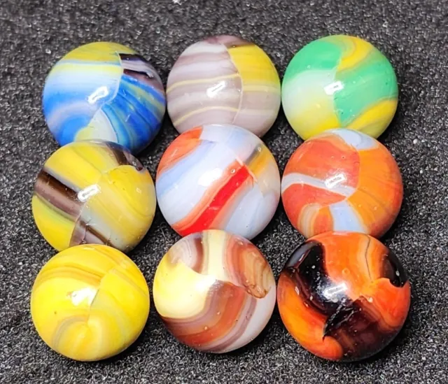 9 Marble King Marbles. Mixed Lot Of 9
