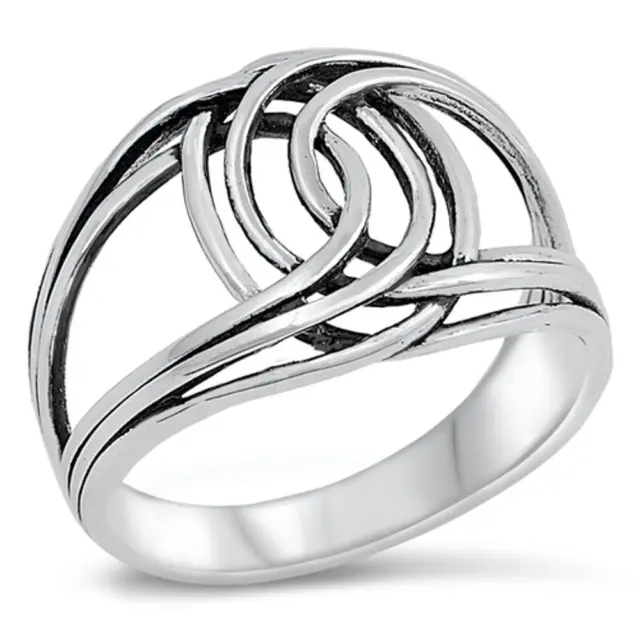 Weave Knot Oval Wholesale Fashion Ring New .925 Sterling Silver Band Sizes 5-10