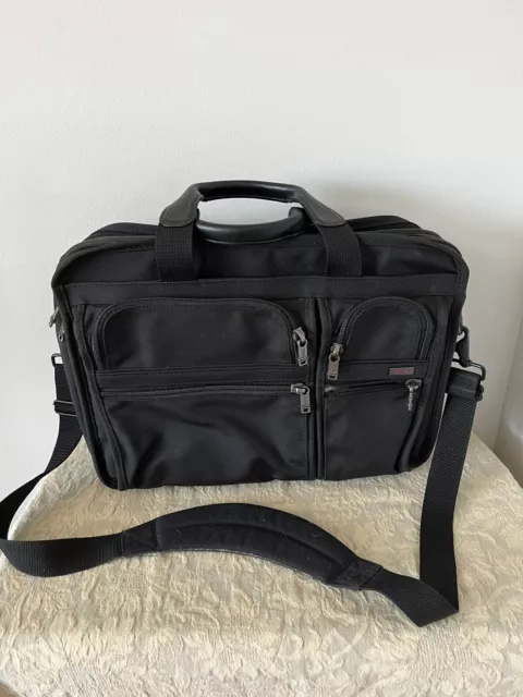 TUMI Ballistic Nylon Expandable Laptop Shoulder Carry On Bag Satchel 26041D4 18"