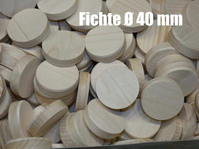 Querholzplättchen Fichte Facett Holzscheiben Ø 40 mm Konusplättchen