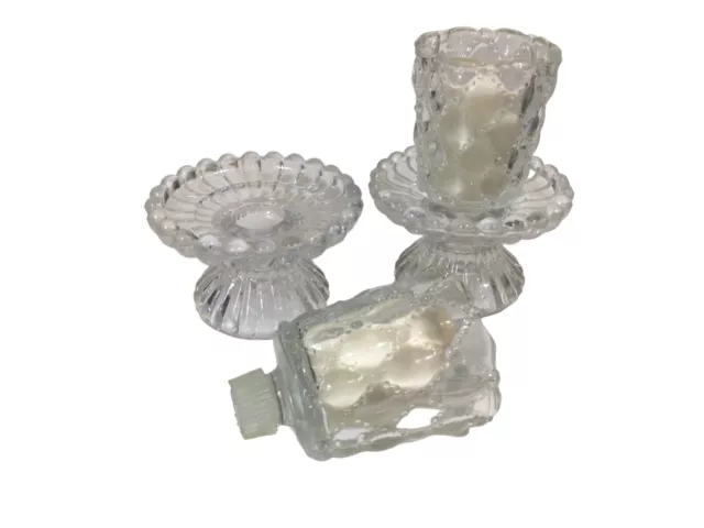 PartyLite Quilted Crystal Pair of Candleholders 4 3/4” 2