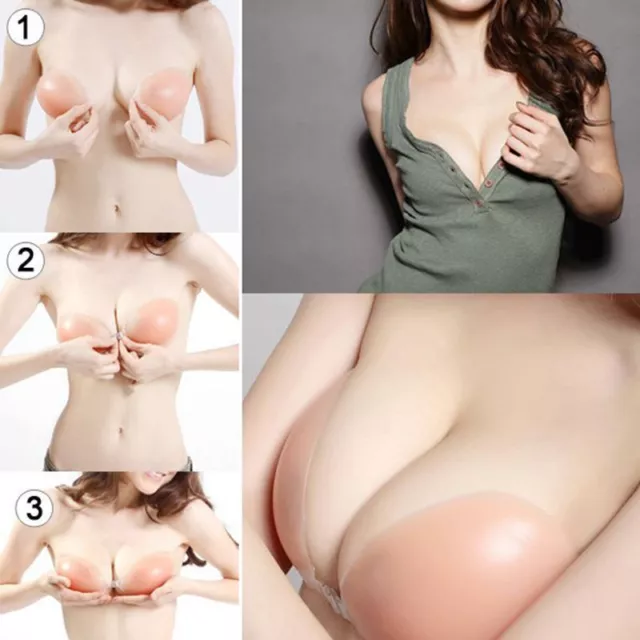 Silicone Stick On Gel Push Up Strapless Backless Invisible Bras For Dress