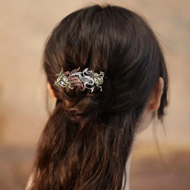 Retro Steampunk Hair Clip Flying Dragon Hairpin Gift Decorative for Makeup Party