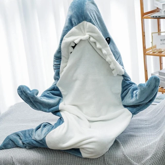 Suéter caricatura tiburón cubierta bufanda cubierta tiburón saco de dormir manta portátil