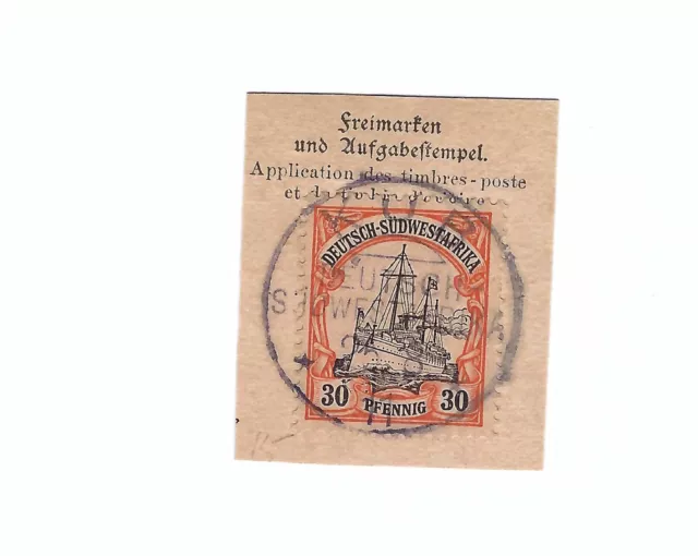 DSWA Kolonie Briefmarke Mi. Nr. 16 Kartenstück Gestempelt KUB 25.8.(19)11 Pracht