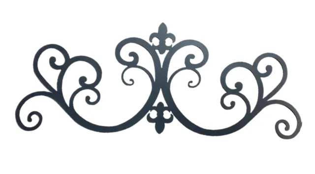 Wrought Iron Metal Scrolled Door Wall Decoration Plaque Art 24 x 9.5 inch 2mm