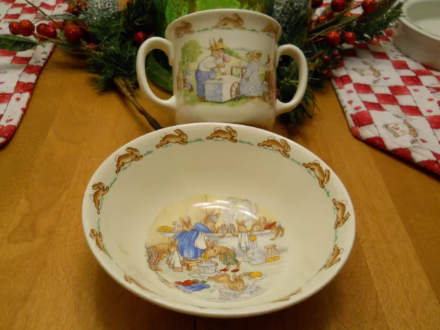 Royal Doulton Bunnykins Childs 2pc Bowl And Cup Set England Bone China