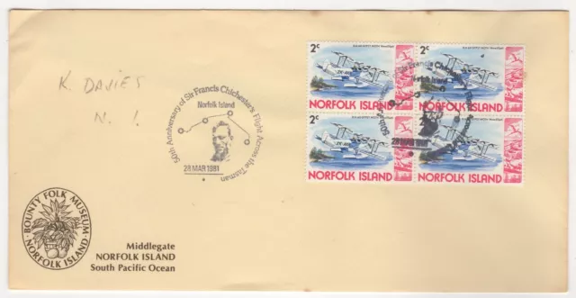 1981 Mar 28th. Flight Cover. 50th Anniv. Francis Chichester. AAMC 1905.