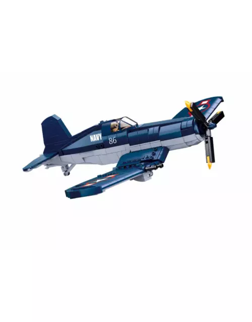 Building Blocks Military MOC WW2 F4U fighter Aircraft Bricks Model Kids DIY Toys