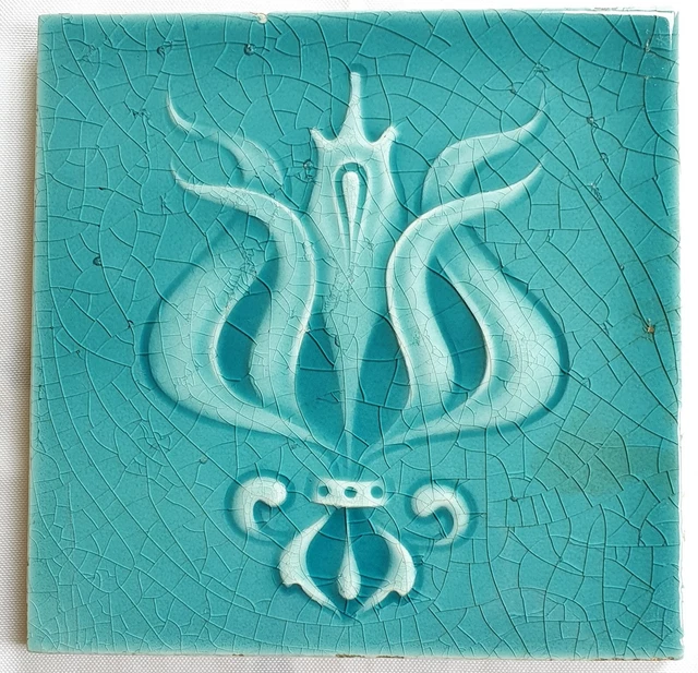 Art Nouveau Majolica Tile. H & R Johnson. C1905
