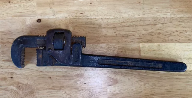 Vintage Trimo 14” Pipe Wrench Adjustable Trimont Mfg Co. Roxbury Mass USA.     F