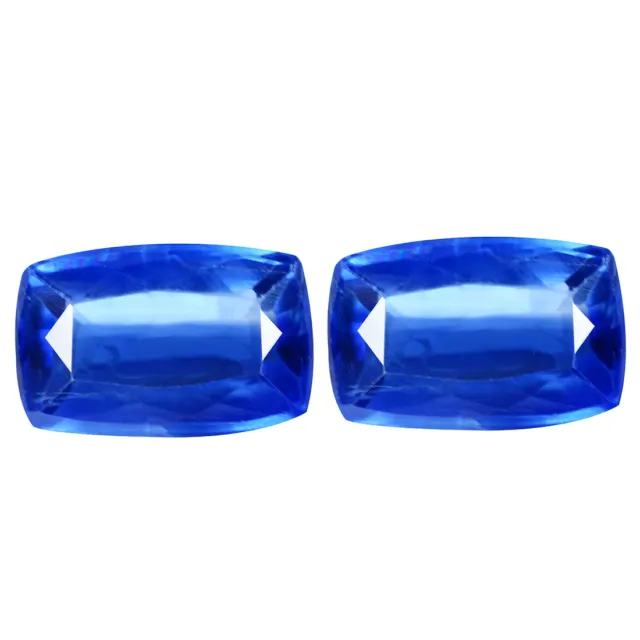 1.35 Ct VVS [2Pcs Pair] Impressive Cushion 6 x 4 MM Royal Blue Natural Kyanite