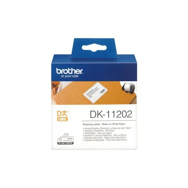 Etichette adesive per etichettatrice compatibile Brother DK-11207 DK Label  da 58 mm (Rotolo 100 etichette) NERO SU BIANCO