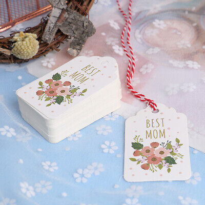50 piezas/set Best Mamá Día de la madre Etiqueta de ropa Etiqueta de papel Regalo _ AP