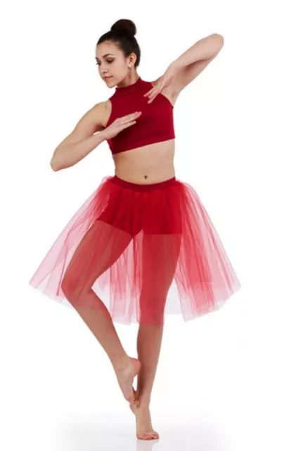 Visions RED Adult X-Large Dance Costume Ballet Tutu Skirted Shorts & Top USA