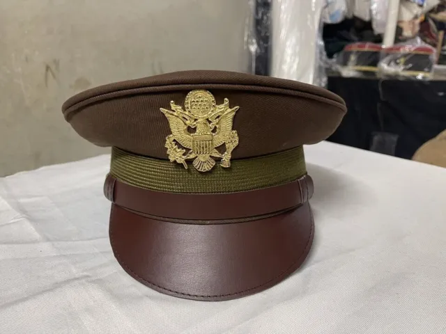 WW2 US ARMY / ARMY AIR CORPS OFFICERS VISOR CRUSHER CAP Size 59 and all sizes