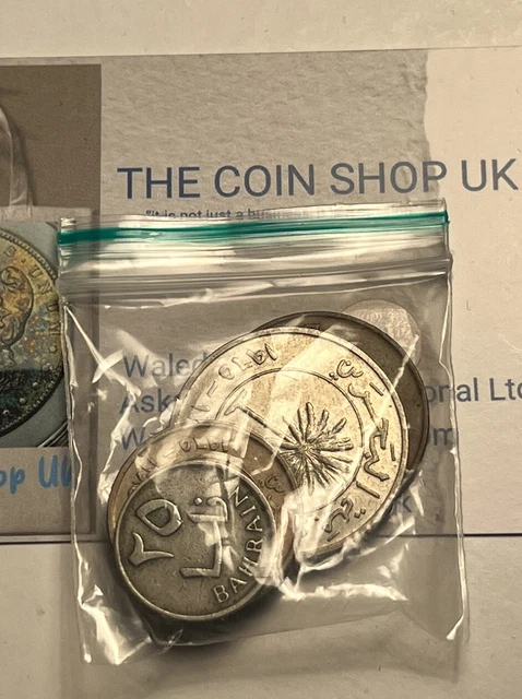1965 Bahrain 10 Fils 25 Fils 50 Fils & 100 Fils Coins