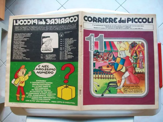 Corriere Dei Piccoli=N°47/1977=Giochi Ritagliare+Fumetti+Racconti=Foto Sommario