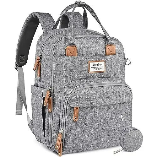 RUVALINO Diaper Bag Backpack, Multifunction Travel Back Pack Maternity Baby C...