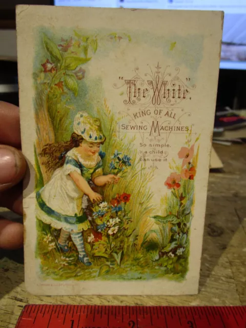 Antique Old Victorian Era Trade Card The White Sewing Machine Cleveland Ohio Co.