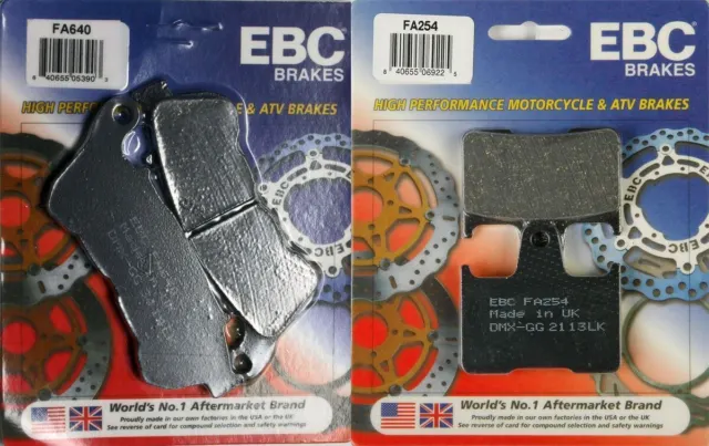 EBC Organic front & rear brake pads set for various 14-on H-D Sportster 883 1200