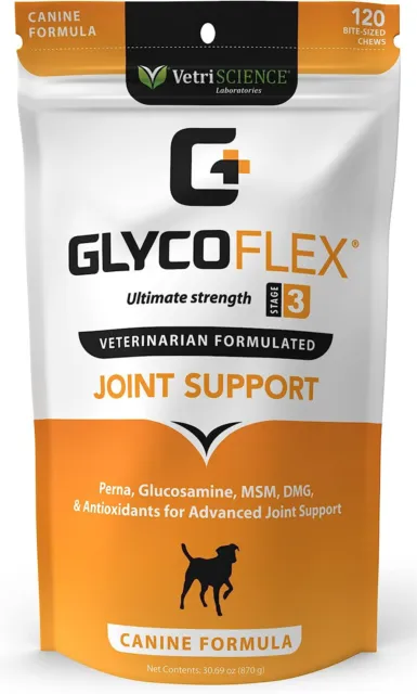 VETRISCIENCE Glycoflex 3 Clinically Proven Hip 120 Chews - Vet Recommended