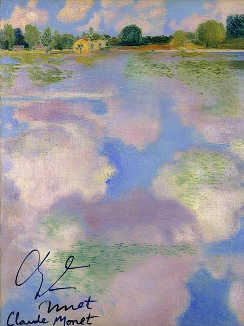 TABLEAU HUILE TOILE d'artiste Claude Monet signé estampillé main ...