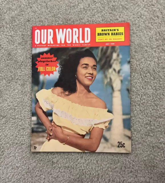 July 1949 OUR WORLD Magazine: Haile Selassie / Britains Brown Babies / Jazz