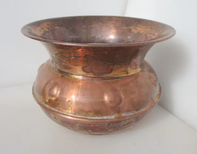 Victorian Copper Trough Tub Planter Plant Pot Old Urn Art & Crafts Rivet Antique