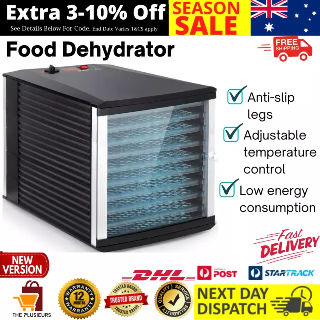 Devanti Commercial Food Dehydrator with 10 Trays Beef Jerky Maker Fruit Dryer AU