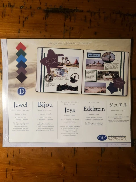 Papel de montaje fotográfico joya 6 colores 12 hojas recuerdos creativos