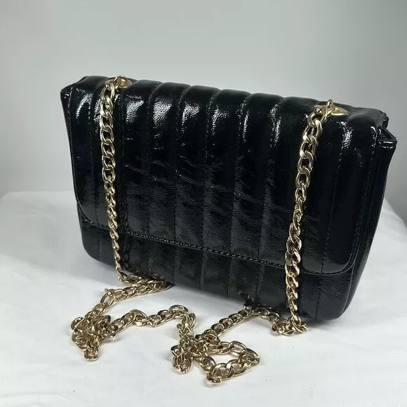 Forever 21 | Small Faux Patent Leather Gold Chain Bag Crossbody