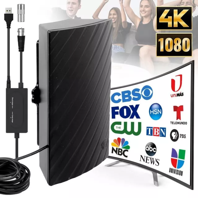 5600Miles Digital TV Antenna HDTV Amplified 4K 1080P Outdoor Indoor 16.5ft Cable